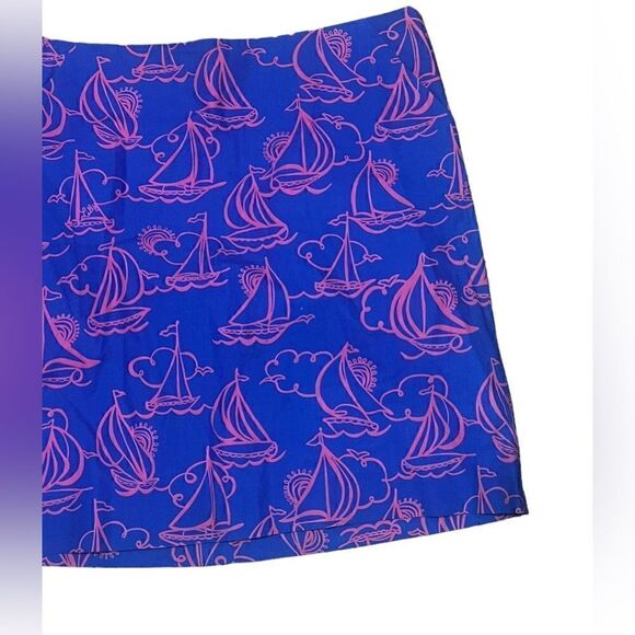 Lilly Pulitzer First Mate Sailboat Print Karlo Skirt - 2 - Picture 2 of 7